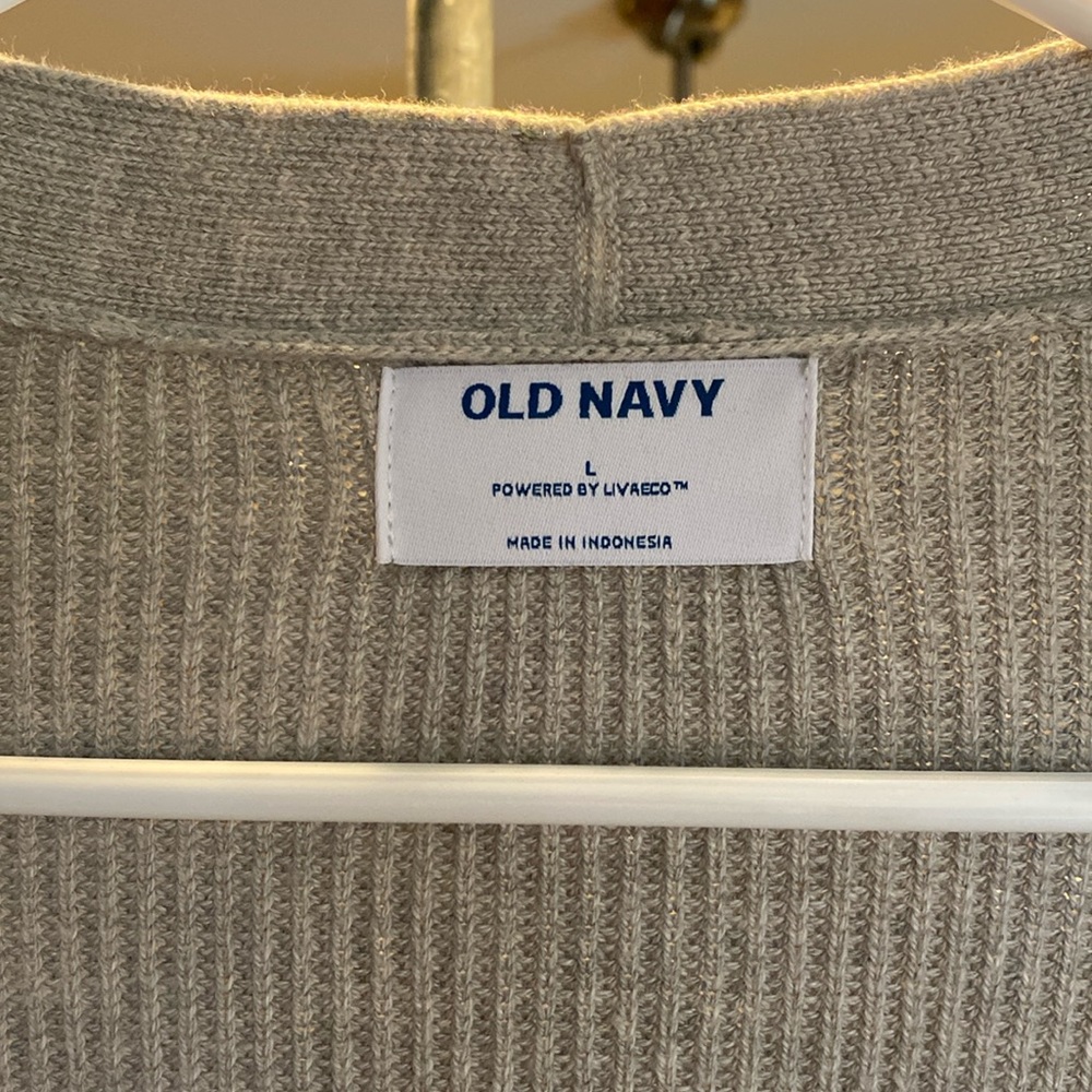 Light gray cotton long open cardigan Old Navy